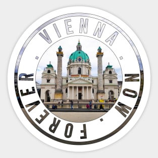 Vienna round stamp design Sticker